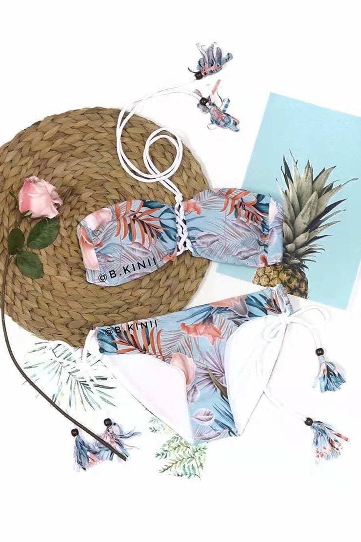LIEBIAN Fashionable print lace-up bathing swimwear 2609