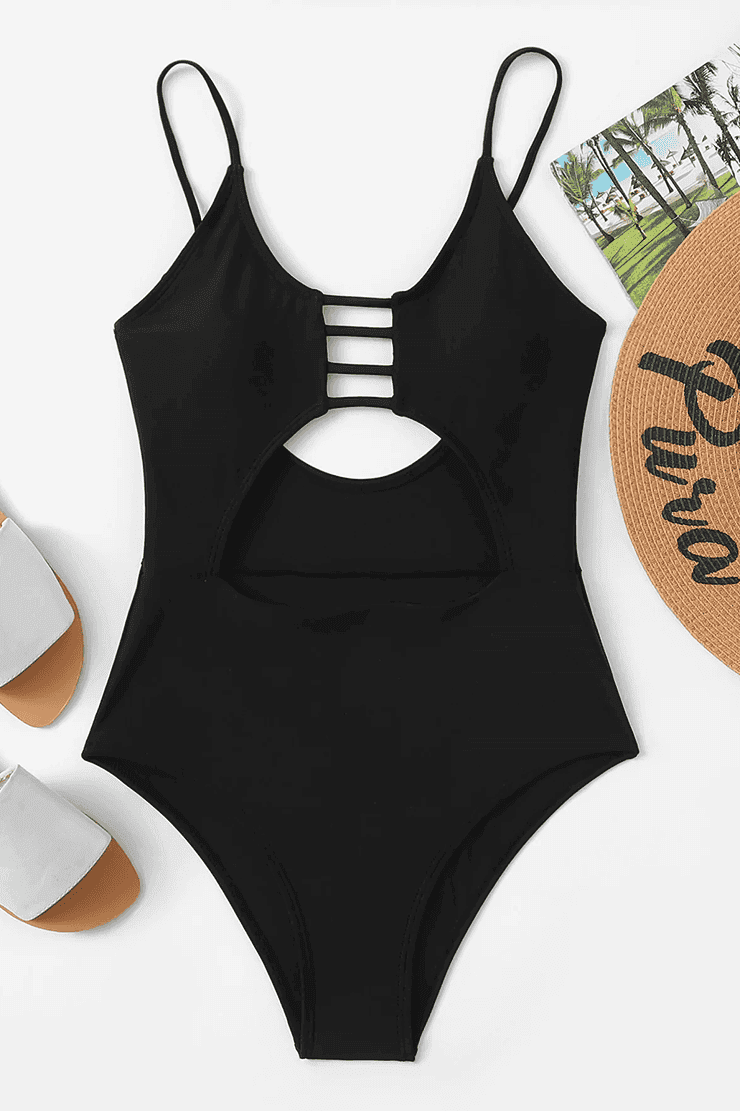 LIEBIAN Fashion Hollowed-out striped swimsuit 2639