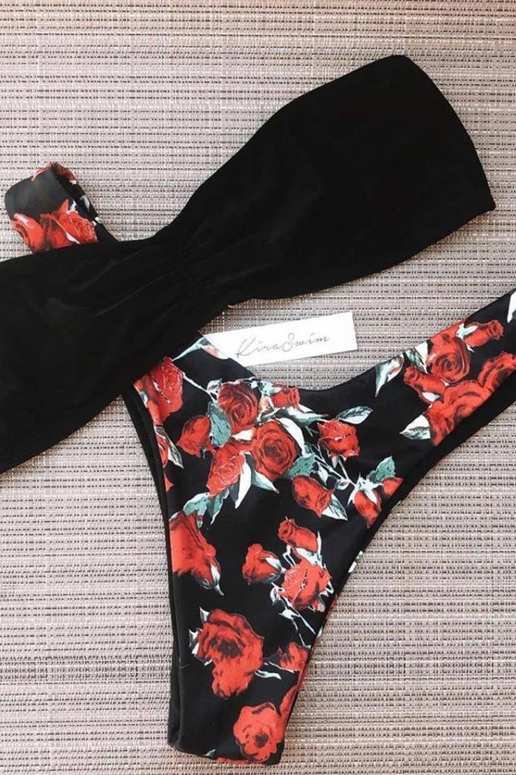 LIEBIAN Fashion chest wrap One-line swimsuit 2649
