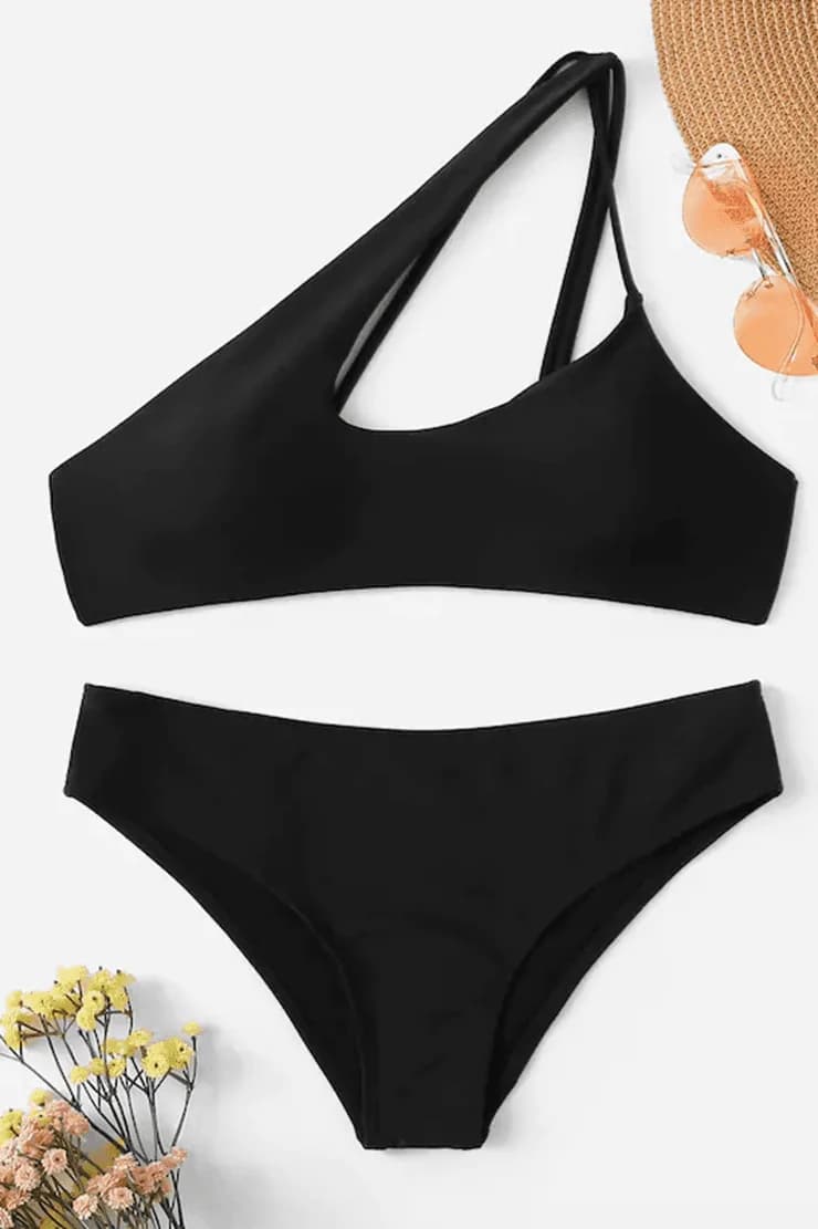 LIEBIAN Fashion Sexy slant-shouldered fashion hollowed-out swimwear 2721