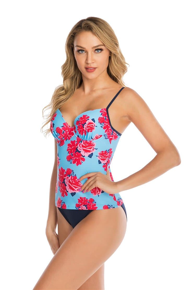 LIEBIAN Floral Print Tankini Swimwear