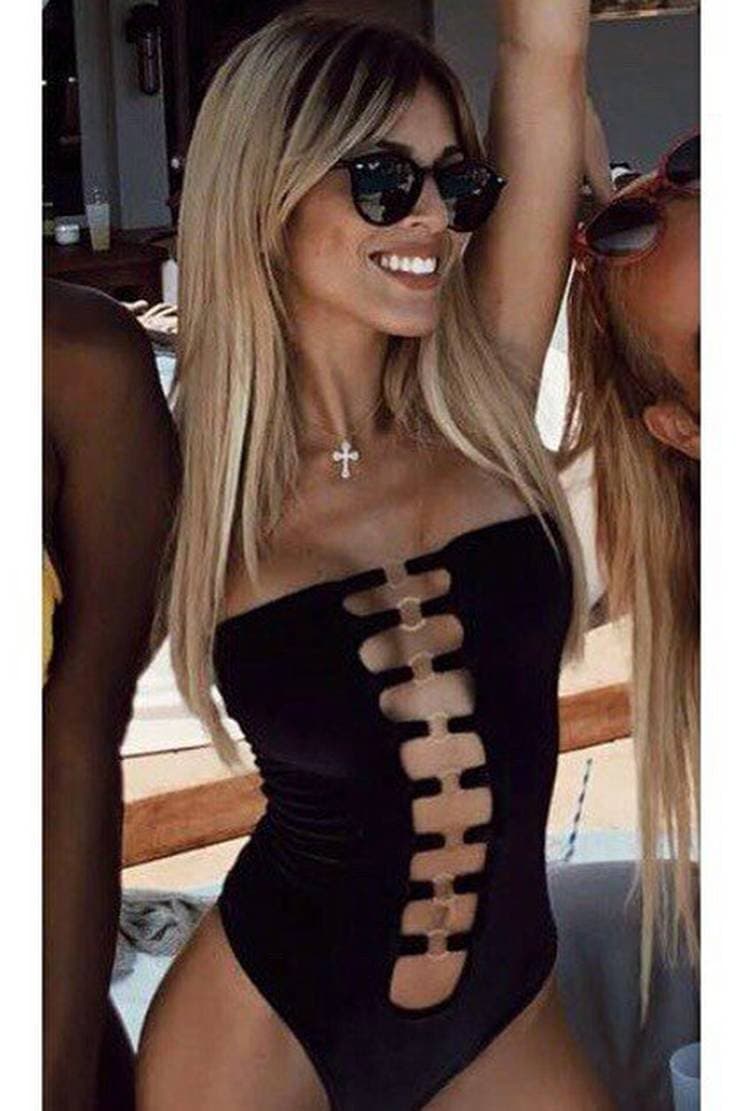 LIEBIAN Fashion hollowed-out binding swimwear 2676